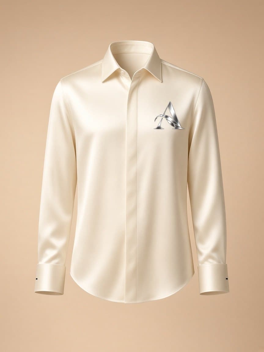 Silk Evening Shirt in Ivory
